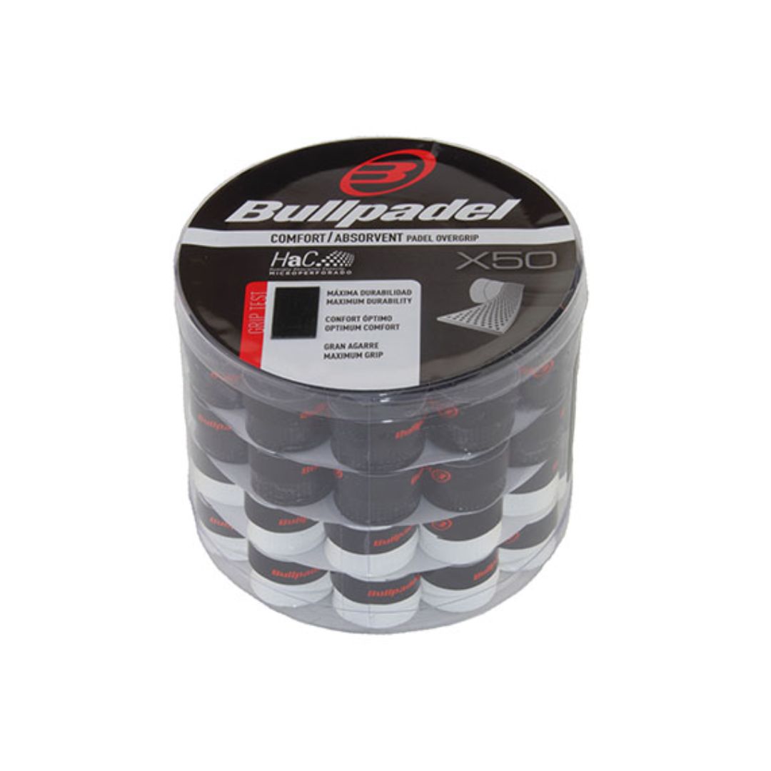 Bullpadel grip zwart/wit box 50pcs